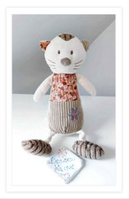 Peluche/Doudou Chat Beige Rose
