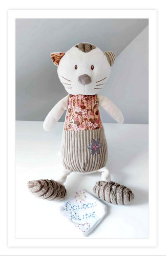 Peluche doudou chat beige - peluche/doudou,