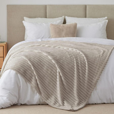 Plaid polaire beige pour lit - polaire,