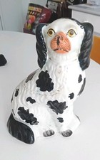 Chien STAFFORDSHIRE, en céramique , Porcelaine noir et blanc, hauteur : 25 cm
