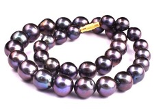 Collier perles noires - noires, de