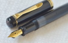 PELIKAN M200 Stylo plume noir GT - remplissage piston - W. Germany - vintage 80s