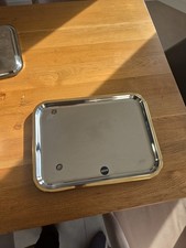 grand plateau de service en inox alessi