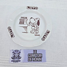 Cendrier publicitaire LOTO AVEC SNOOPY en Porcelaine  de Chauvigny - Bistrot