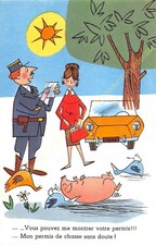 CPA HUMOUR PERMIS DE CONDUIRE