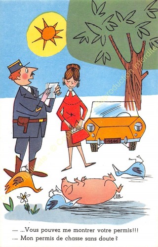 Cpa humour permis conduire - humour,