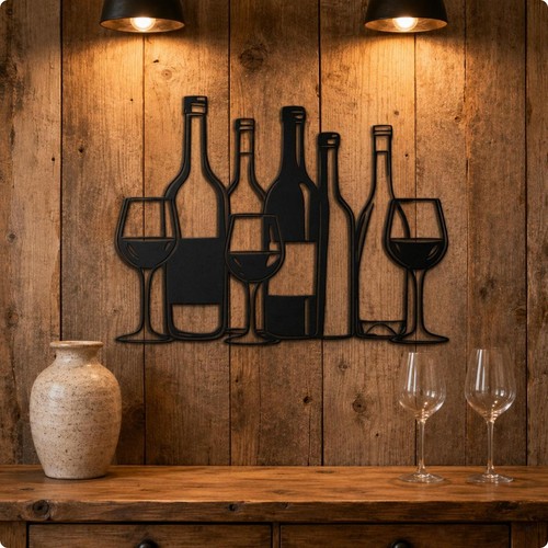 Décor Mural Vin Métal Style