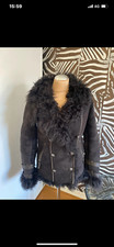 manteau veste maje peau fourrure T3