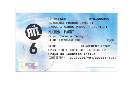 Rare ticket billet concert - /,