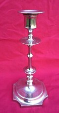 Vintage French Chromium Metal Candlestick Candle Holder