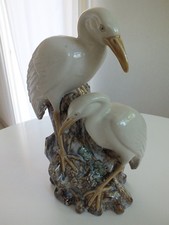 Couple d’aigrettes en barbotine CHINA, années 1960 ?