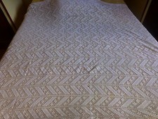 Nappe ancienne 1m, 75x1, 75 au crochet blanche, fait main ou jetée - Canapé 2 places