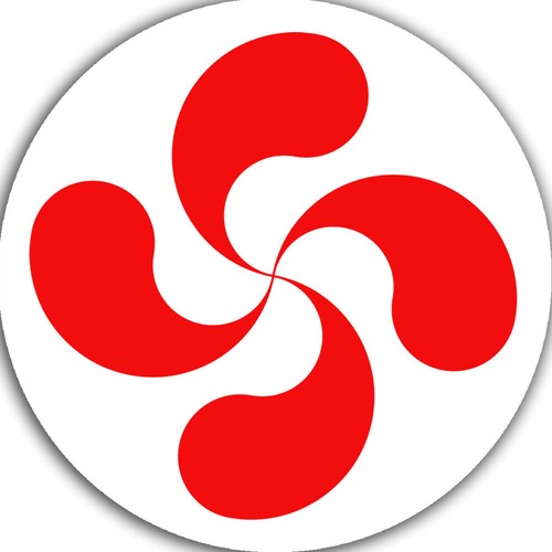 Croix basque rouge - basque, blanc