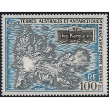 Cartes des îles Kerguelen T.A.A.F. poste aérienne N°20 neuf**.