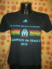Ancien T-SHIRT ADIDAS OM OLYMPIQUE DE MARSEILLE CHAMPION DE FRANCE 2010 Maillot