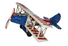Tôle Plane Maquette Avion Double Pont Avion de Combat USA Drapeaux Largeur 44 CM