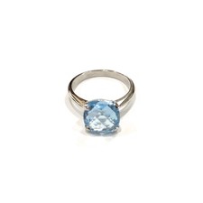 Bague Femme Avec Topaze Bleue