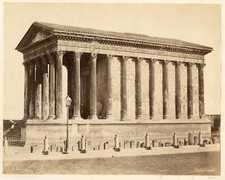 Féscourt, France, Nîmes. Maison Carrée  Vintage albumen print. Timbre sec "Fésco