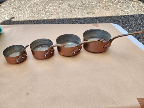 Lot casseroles cuivre - lot 4,