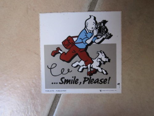 Tintin autocollant smile - autocollant,