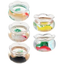  Lot de 5 aquariums miniatures pour poissons rouges : mini aquarium rond pour
