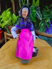 Ancien santon, femme avec son seau, semi articulé, pas de socle, 20 cm