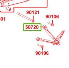 CADRE ARRIÈRE GAUCHE KYMCO