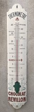 Ancienne plaque émaillée, thermomètre Chocolat Révillon, émaillerie Lyonnaise