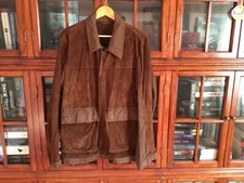 BLOUSON HOMME TIMBERLAND EN PEAU ET TOILE MARRON TAILLE XL .