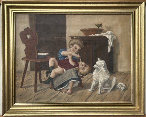 Antique original oil painting - original,