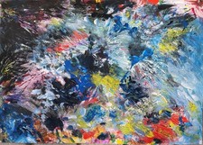 "Espace 2" Gouache Sur Papier 29,7/42cms