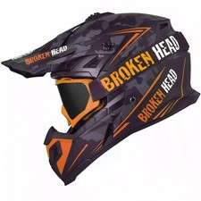 Broken Head Casque Cross Escadron Rebelution Orange + MX-2 Lunettes Orange