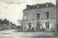 CPA La Hutte-Coulombier - 72 - Hotel de la Gare - face à la gare - J.Lardeux - 