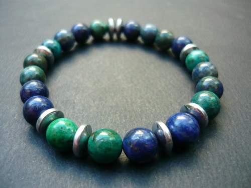 Bracelet perles lapis - bracelet,