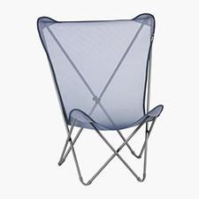 Maxi Pop Up Folding Chair with Batyline, Bleu/Gris