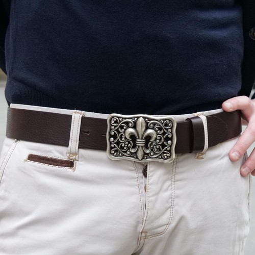 Homme ceinture cuir marron - en,