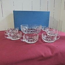 coupe saladier + 8 tasses a fruits ou a punch  en cristal de saint louis jersey 