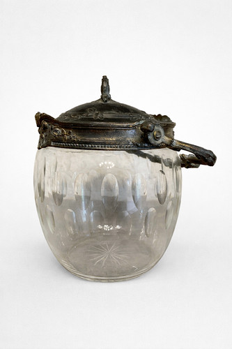Pot ancien verre - ancien, étain