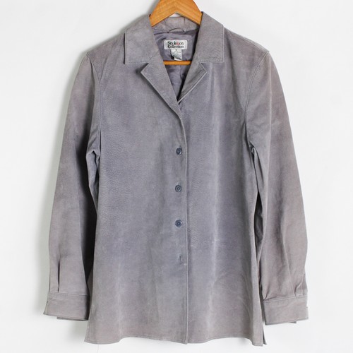 Veste grise cuir style - veste,