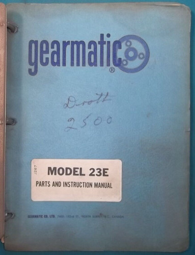 Gearmatic 23e manuel - 23e,