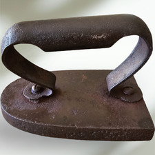 Antique Cast  Sad Iron Solid Handle Door Stop Bookend Rustic Primitive