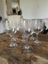7 Verres à Eau cristal gravés, Baccarat