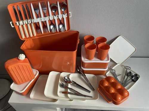 Ancienne glacière orange - ancienne,