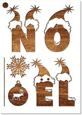 POCHOIR Plastique Mylar  Format  A4 (21 * 29,7 cm) : Grandes lettres de noel