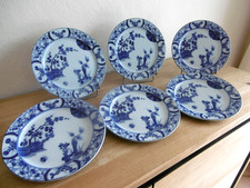 SIX ASSIETTES FAIENCE CREIL MONTEREAUX XIX ème DECOR JAPON Lot 1.