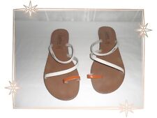 C - Sandales Tongs Blanc Orange Maeline Les P'tites Bombes LPB Pointure 41