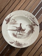 Ancienne Assiette à Soupe 23 Cm - CHASSE Faisans - E.BOURGEOIS - PARIS MARSEILLE