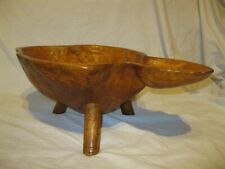 Ancien CURIEUX SALADIER TRIPODE ou COUPE A FRUITS en BOIS Retro Art Ethnique ?