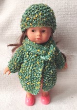 tenue verte vêtements pour poupée Mini Corolline Corolle gilet écharpe bonnet