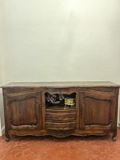 Buffet / buffet ancien style Louis XV français - bois massif - sculpture ornée